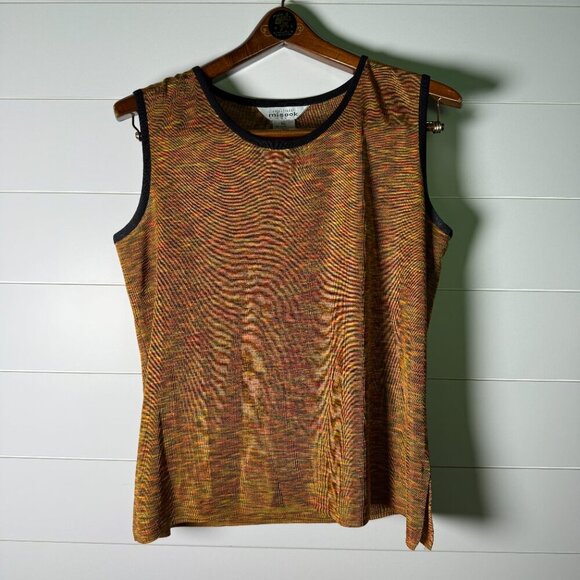 Misook 2 Piece Set- Tank XL, Jacket Large, Black and Autumn/Fall Colors - Picture 6 of 11